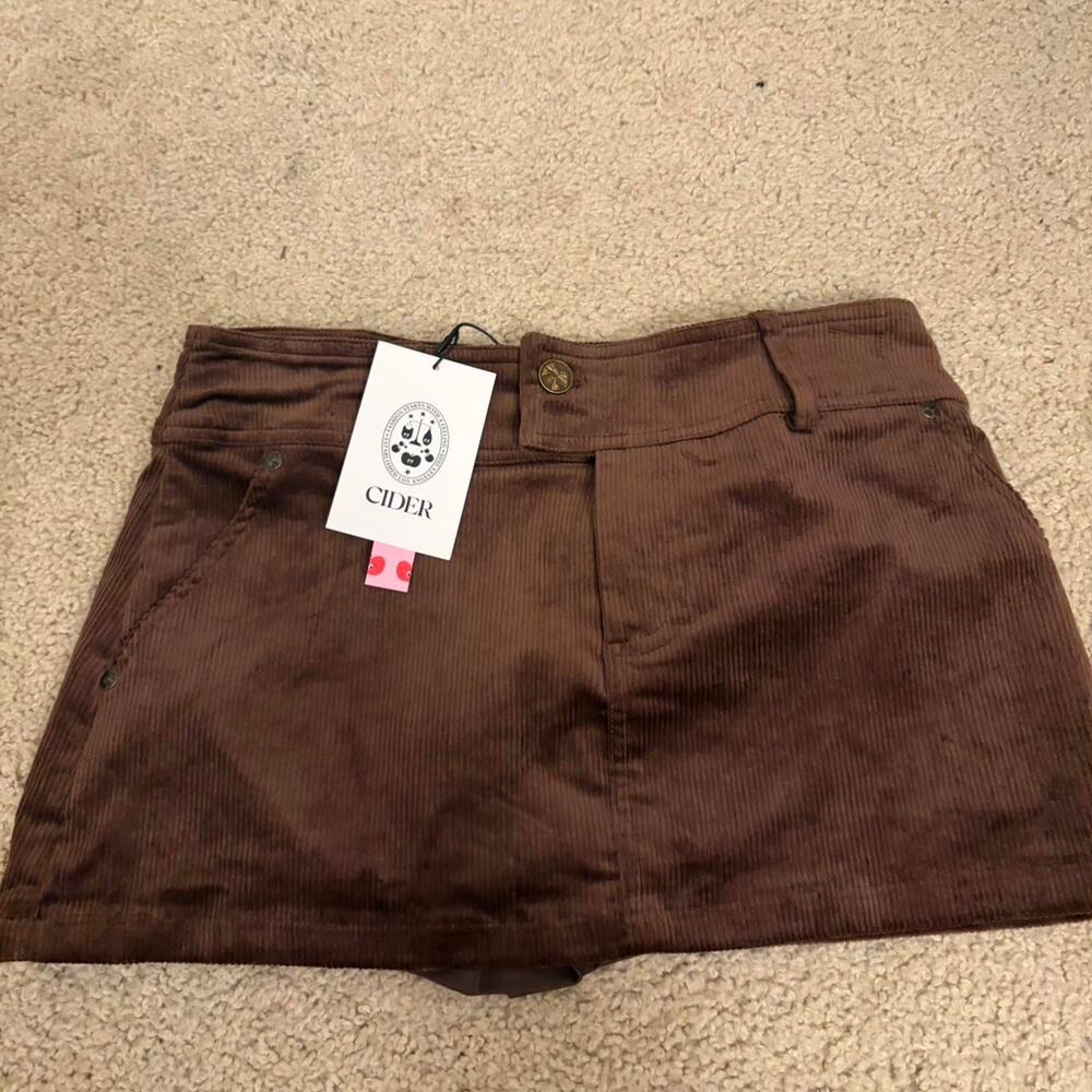 NEW Cider brown corduroy mini skirt